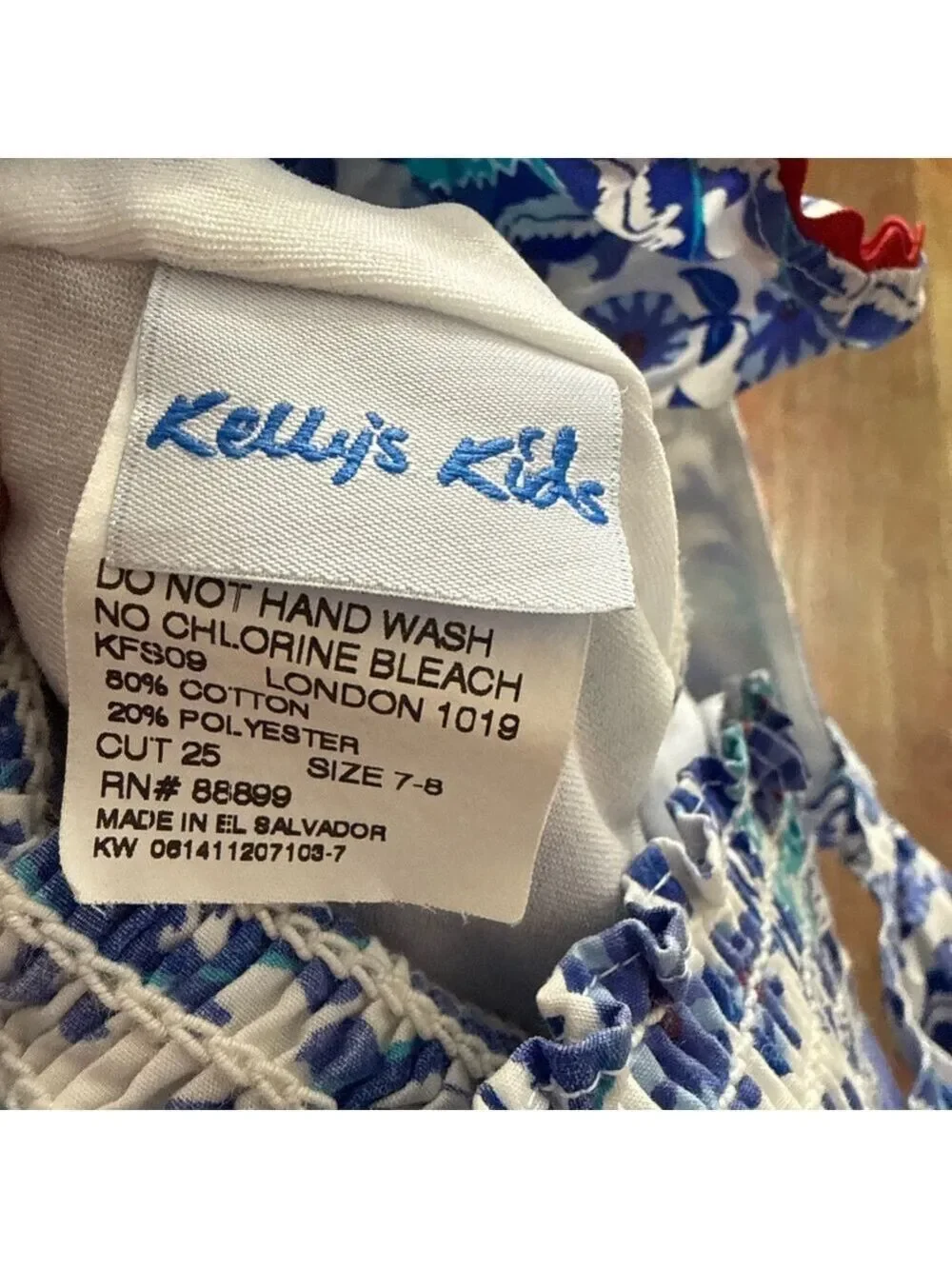 Kelly's Kids Blue Paisley Ruffle Romper Size 7 8